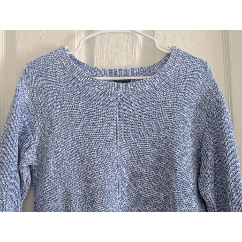 Talbots Women's Knit Sweater Size Medium Blue White Lightweight Classic Casual - Picture 3 of 14